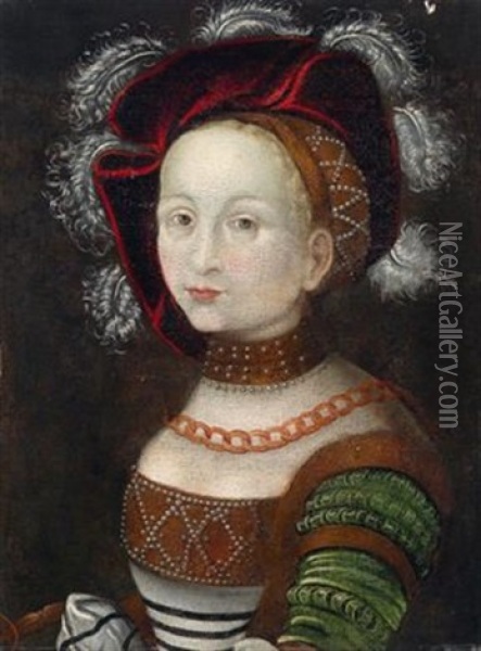 Bildnis Einer Jungen Dame Oil Painting - Lucas Cranach the Elder