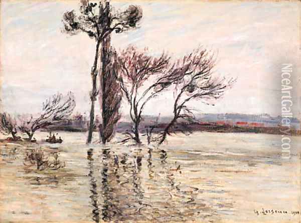 La pointe de l'ile submergee Oil Painting - Gustave Loiseau