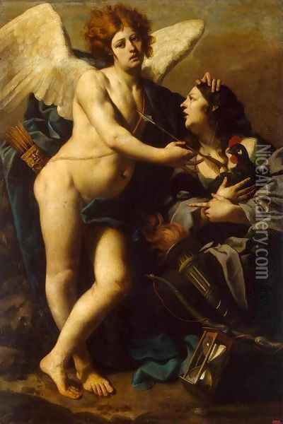 Allegory of Jealousy Oil Painting - Luca Da Reggio (Ferrari)