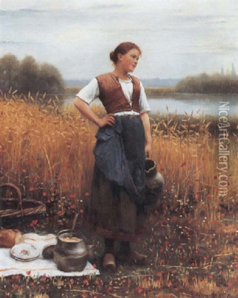 Midday's Pause Oil Painting - Daniel Ridgway Knight