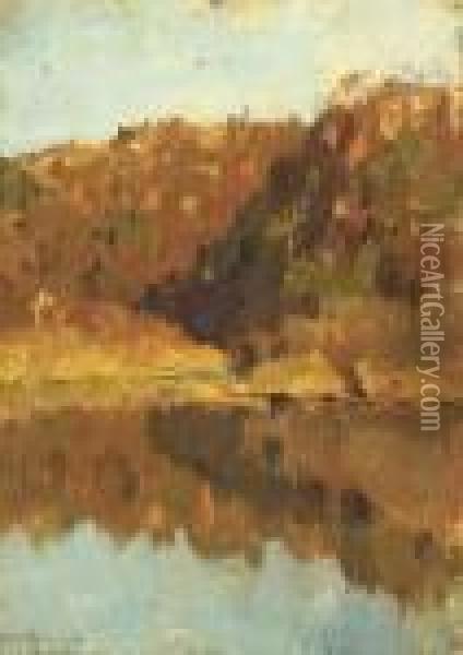 Golden Autumn Oil Painting - Isaak Ilyich Levitan
