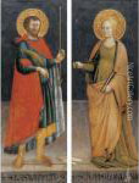 Saints Sebastian And Apollonia Oil Painting - Bicci Di Neri