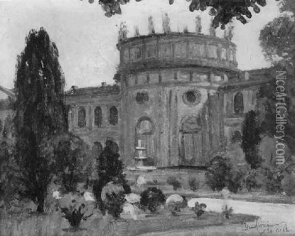 Ansicht Des Biebricher Schlosses Oil Painting - Hans Christiansen