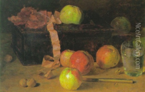 Stilleben Mit Apfeln Oil Painting - Rene Reinicke