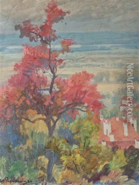 Landscape From Provenance Oil Painting - Stefan Popescu