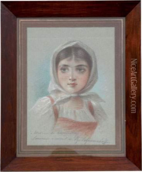 Portrait D'une Jeune Fille Oil Painting - Theodore Tchoumakoff