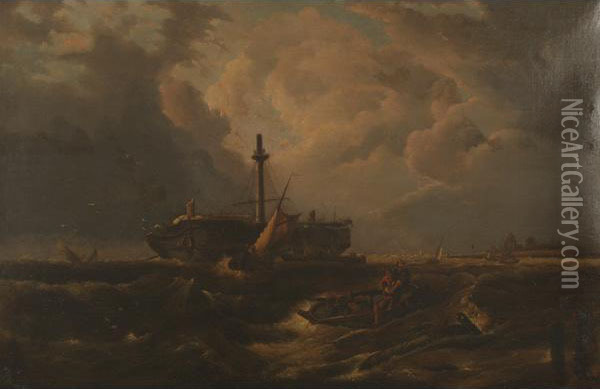 Shipwreck Nautical, 
Marine Oil Painting - William Bradford