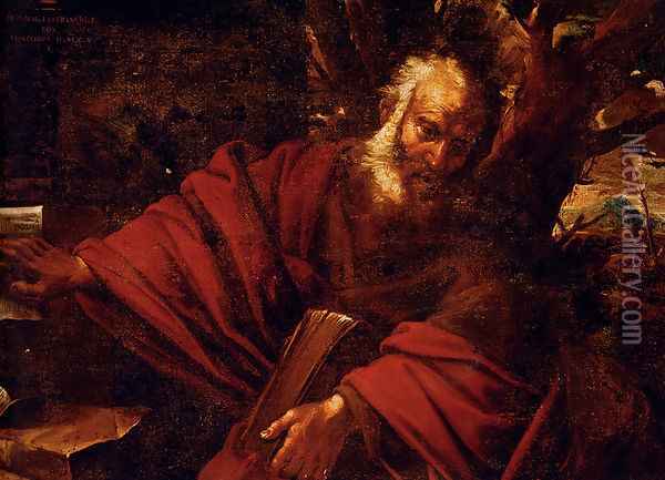 A Bearded Saint Or Prophet In A Landscape, Probably Saint Jerome Oil Painting - Pier Francesco Mola
