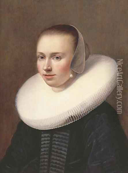 Portrait of a young lady Oil Painting - Johannes Cornelisz. Verspronck