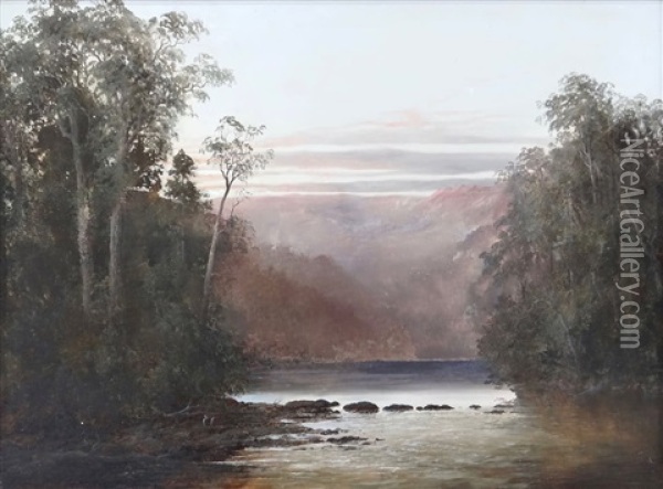Craycroft River, Tasmania Oil Painting - William Charles Piguenit