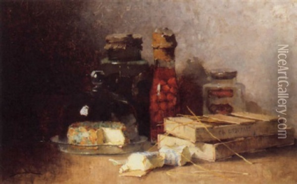 Still Life With Cheese Oil Painting - Henri Gaston Darien