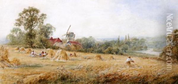 'near Pangbourne, Thames' Oil Painting - Henry John Kinniard