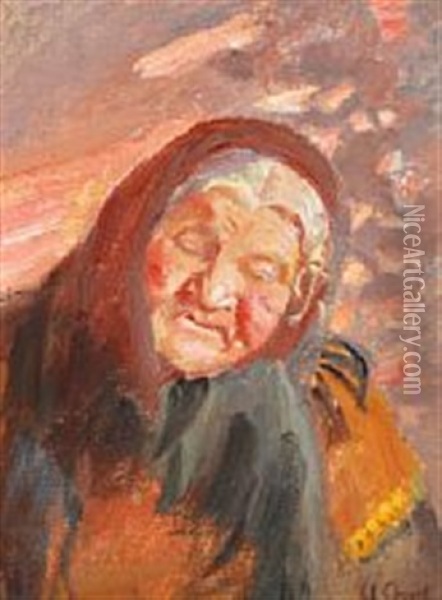 A Woman From Skagen With A Headscarf Oil Painting - Anna Kirstine Ancher