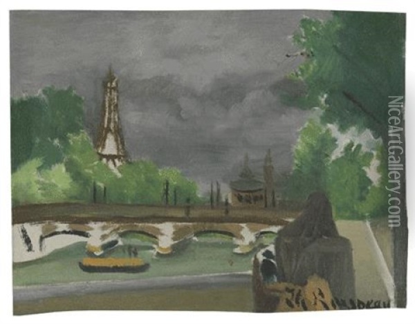 Ansicht Des Eiffelturmes Und Des Trocadero, Studie Oil Painting - Henri Rousseau