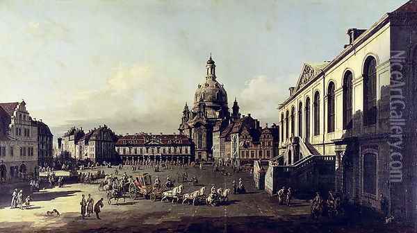 The Neuer Marktplatz in Dresden, 1747 Oil Painting - Bernardo Bellotto