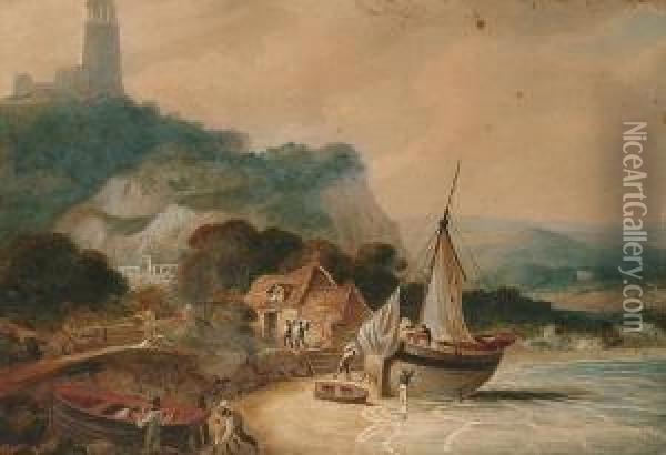 On The Kentish Coast Oil Painting - John Heaviside Clark