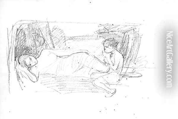 Sketches including a study for 'Narcissus' Oil Painting - John William Waterhouse