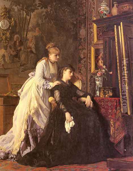 Memories Oil Painting - Charles Baugniet