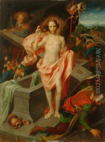 The Resurrection Oil Painting - Theodor Baierl