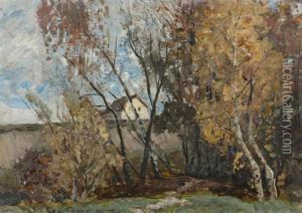 Am Waldrand Im Herbst Oil Painting - Otto Gampert