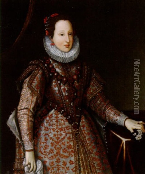 Bildnis Der Anna Von Ungarn, Der Schwester Karls V. Oil Painting - Martin (Martino) Rota