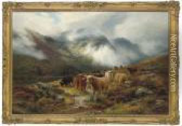 Over The Hills - Near Hill's Glen, Lochgoilhead Oil Painting - Louis Bosworth Hurt