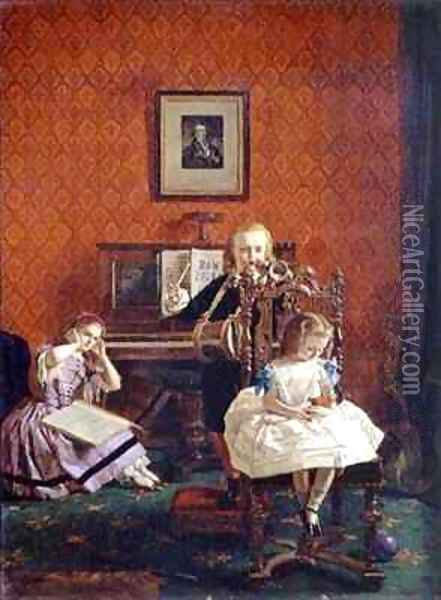 Military Aspirations otherwise known as Music hath Charms Oil Painting - William Maw Egley