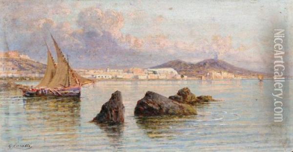 Veduta Di Napoli Da Mergellina Oil Painting - Giuseppe Carelli