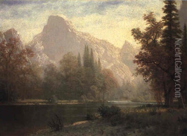 Half Dome: Yosemite Oil Painting - Albert Bierstadt