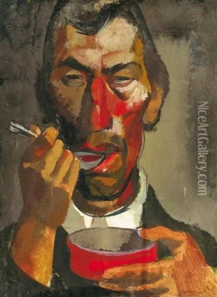 Ebedelo (having Lunch) Oil Painting - Vilmos Aba-Novak