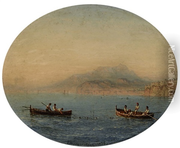Fischerboote Vor Der Kuste Von Sorrent Oil Painting - Carl Morgenstern