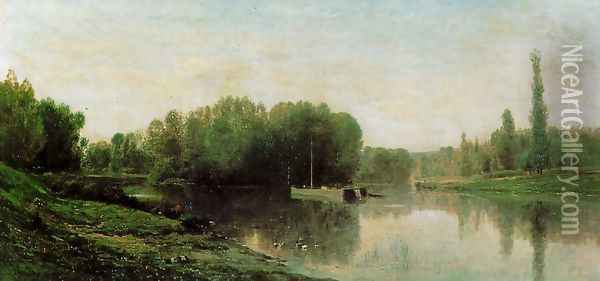 Les Bords de l'Oise Oil Painting - Charles-Francois Daubigny