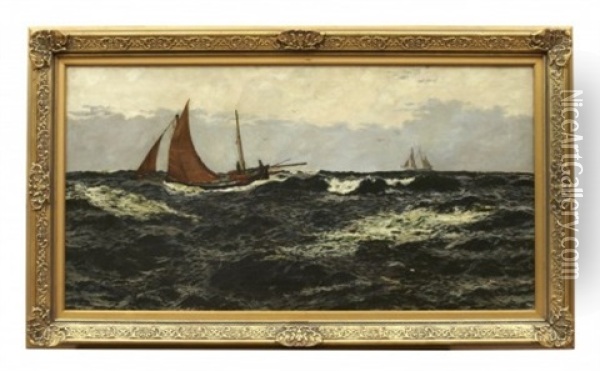 Fiskare Till Havs Oil Painting - Talbot Hughes
