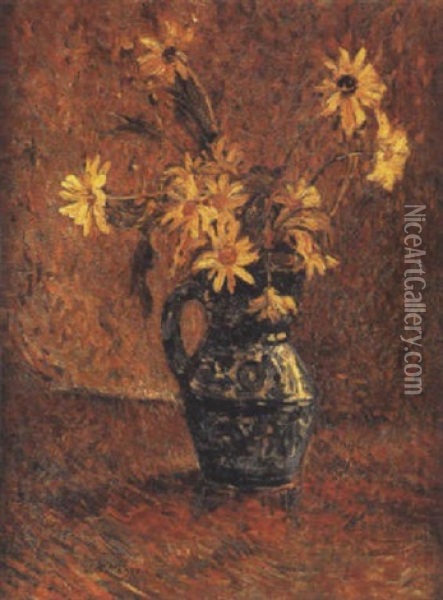 Yellow Daisies Oil Painting - James Bolivar Manson