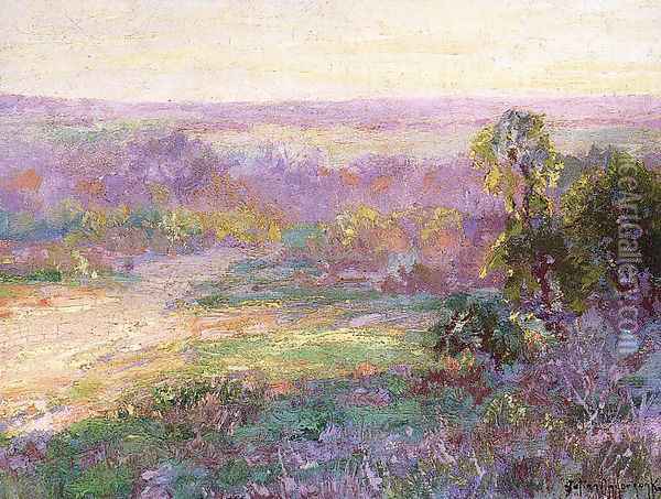 Last Rays of Sunlight, Early Spring in San Antonio 1922 Oil Painting - Julian Onderdonk