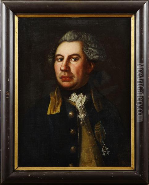 Portratt Av Overstelojtnant Gustaf Reinhold Stierneroos Oil Painting - Anders Eklund