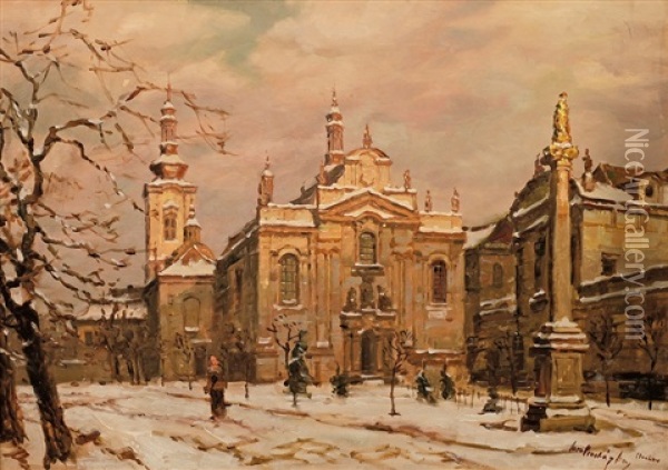 Kostel Panny Marie Na Strahove Oil Painting - Iaro Prochazka