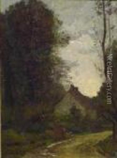 The Woodman's Cottage Oil Painting - Jean-Baptiste-Camille Corot