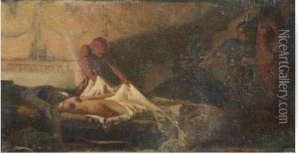 Morte Di Cleopatra Oil Painting - Raffaelo Sorbi