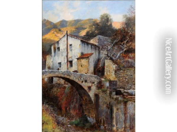 Watermill In The Spanish Hills Oil Painting - William Logsdail