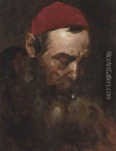Study of a bearded gentleman Oil Painting - Isidor Kaufmann