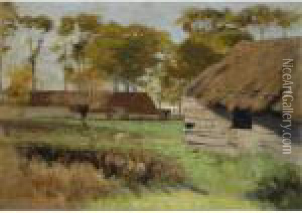 Boerderij Oil Painting - Emile Claus