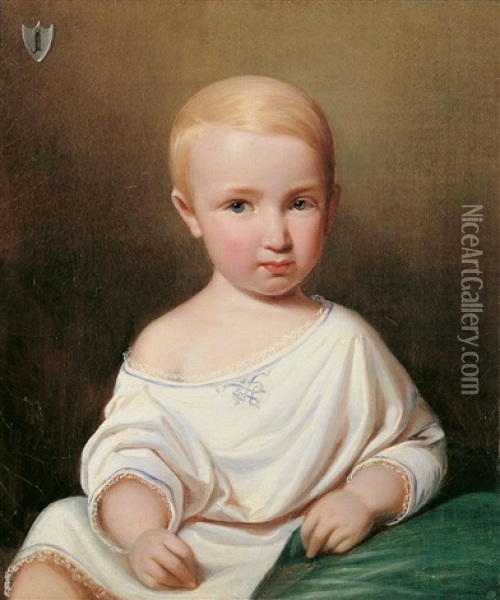 Kinderbildnis Des Otto Von Der Decken, Gestorben. Im 7. Lebensjahr Oil Painting - Theodor (Fried. Wilhelm Heinrich Th.) Hosemann
