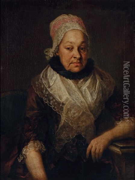 Portrait Einer Alteren Dame Mit Spitzenhaube Oil Painting - Johann Georg Josef Edlinger