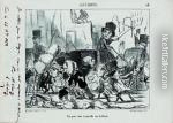 Demolitions De Paris Oil Painting - Honore Daumier