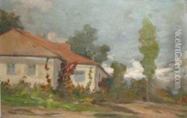 Peisajcu Casa Oil Painting - Nicolae Tincu