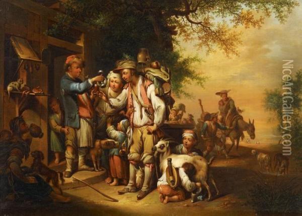 Travelling Gypsy Family Oil Painting - Joseph Conrad Seekatz