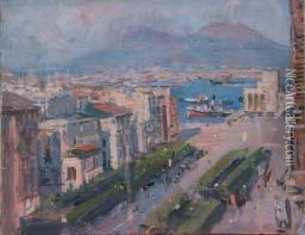 Napoli, Il Panorama Oil Painting - Gennaro Villani