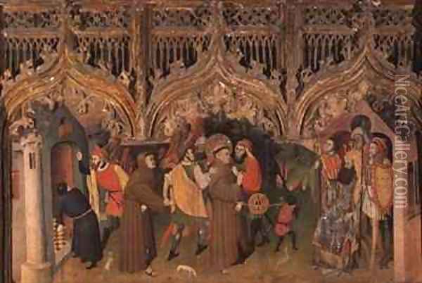 Scene from the Life of St Francis from the Life of the Virgin and St Francis Altarpiece Oil Painting - Nicolas Frances