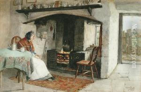 A Watched Kettle... Oil Painting - Claude Pratt